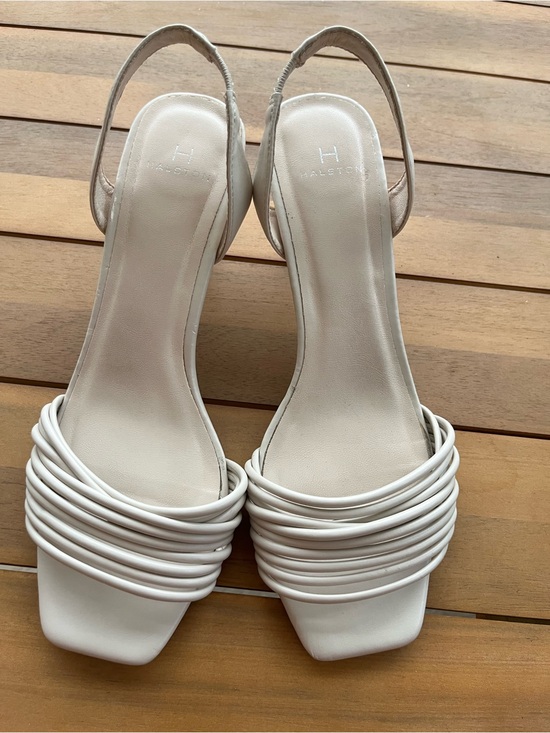 Halston Heritage Shoes - Halston Heritage Cream Multi-Strap Slingback Heels